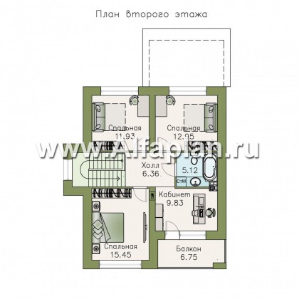 «Сен-Тропе» - проект двухэтажного дома, с террасой, удобная планировка - превью план дома