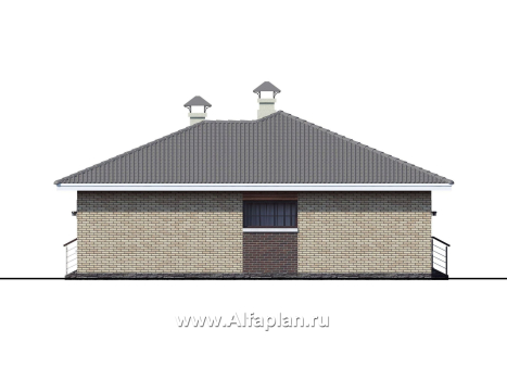 «Вуокса» - проект одноэтажного дома из кирпича, с комфортной планировкой, с террасой - превью фасада дома