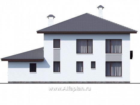 Проекты домов Альфаплан - «Пикассо» - изящный дом с террасой и балконом - превью фасада №4