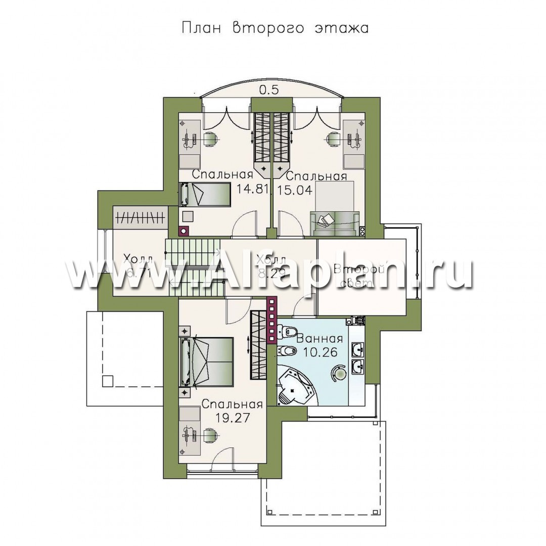 Проекты домов Альфаплан - «Светлая жизнь» - современный дом с большими окнами - план проекта №3
