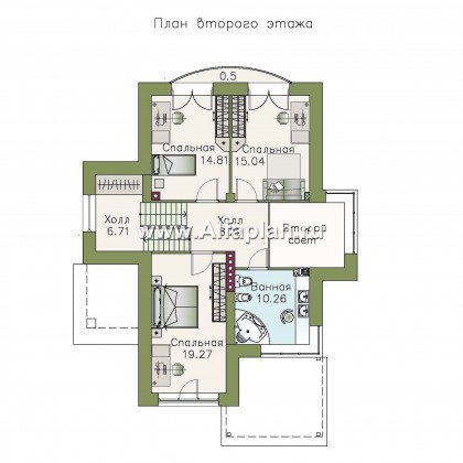 Проекты домов Альфаплан - «Светлая жизнь» - современный дом с большими окнами - превью плана проекта №3