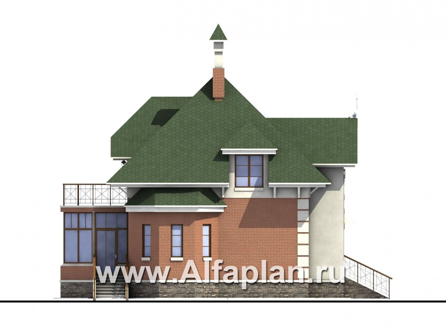 Проекты домов Альфаплан - «Шале Малек» - компактный загородный дом для небольшого участка - изображение фасада №3