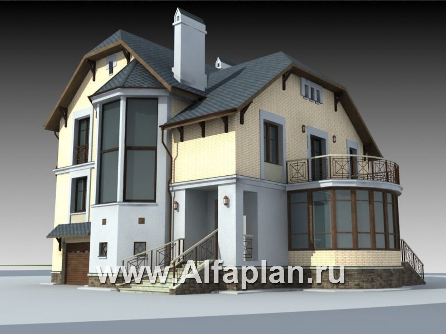 Проекты домов Альфаплан - «Крестный Пачино»  - фешенебельный загородный дом - дополнительное изображение №1