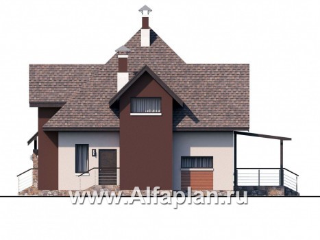 Проекты домов Альфаплан - «Орион» - современный мансардный дом - превью фасада №2