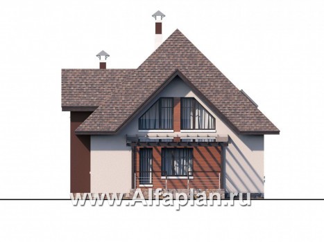 Проекты домов Альфаплан - «Орион» - современный мансардный дом - превью фасада №4
