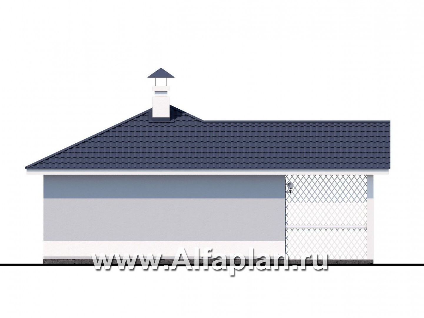 Проекты домов Альфаплан - Комфортабельная баня с верандой - изображение фасада №4