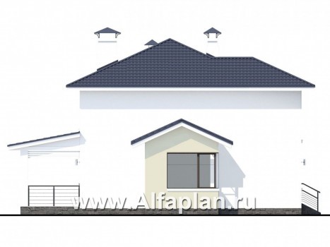 «Лотос» - проект современного двухэтажного дома, 3 спальни, с террасой, в стиле минимализм - превью фасада дома