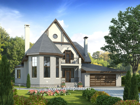 Проекты домов Альфаплан - «Ленский» - романтический дом  для большой семьи - превью основного изображения
