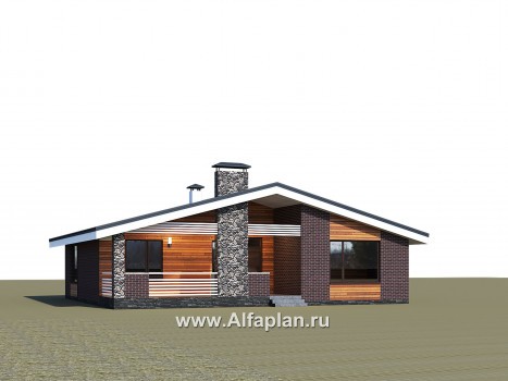 Проекты домов Альфаплан - «Веда» - проект одноэтажного дома с сауной - превью дополнительного изображения №1