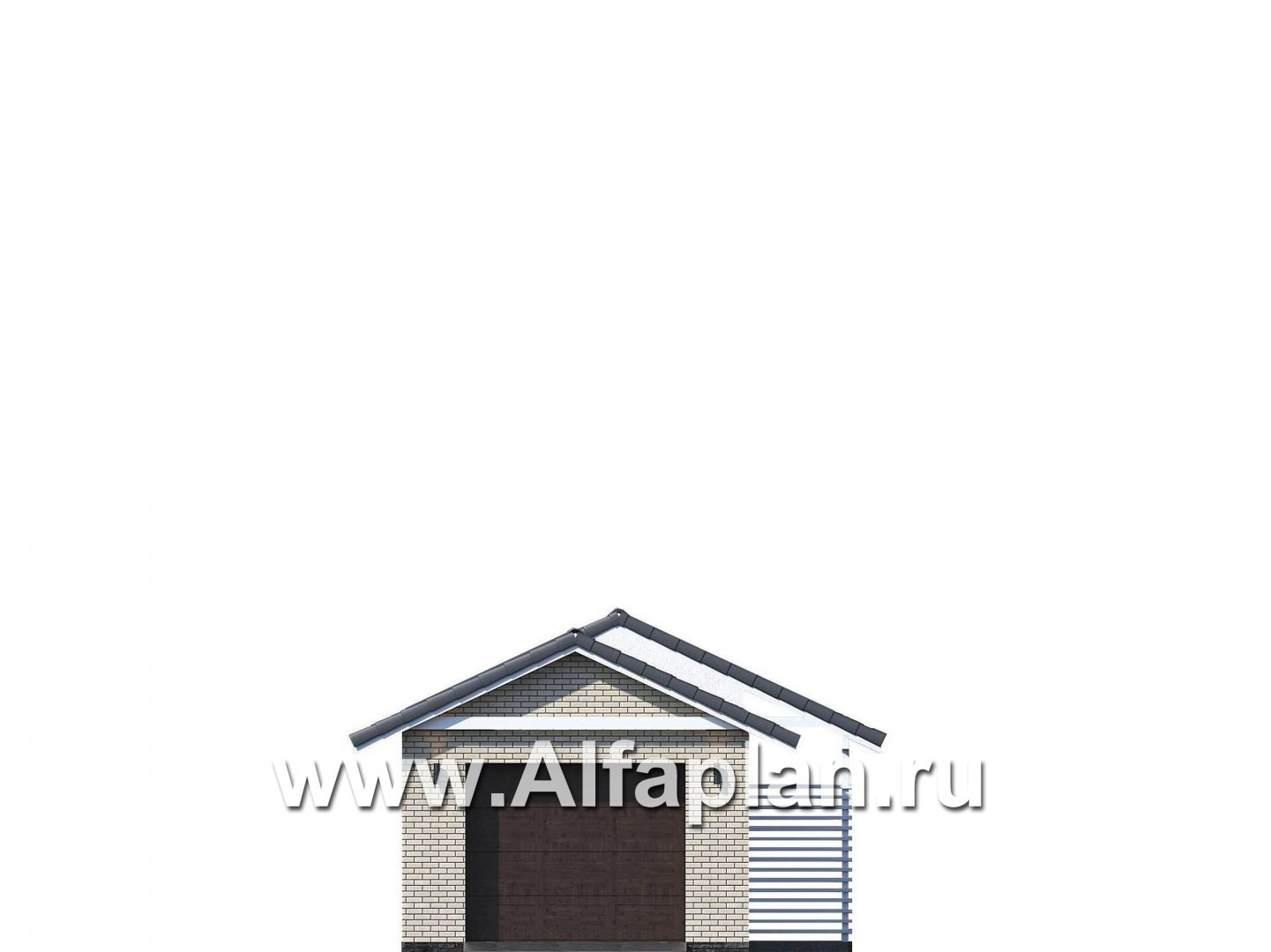 Проект гаража на 2 авто, или эллинг для катера - фасад дома