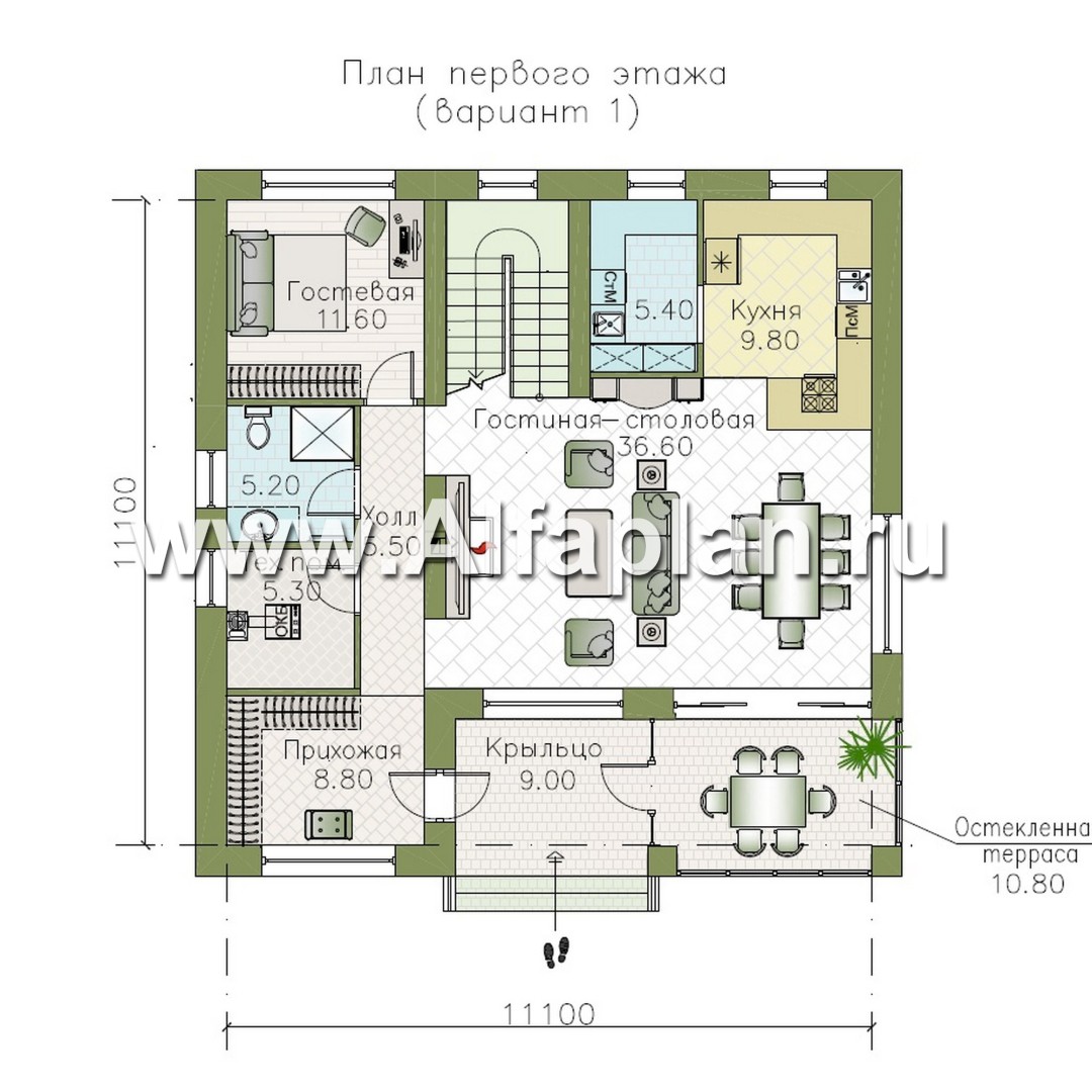 Проекты домов Альфаплан - "Римские каникулы" - проект дома в классическом стиле - план проекта №1