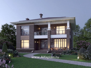 «Римские каникулы» - проект двухэтажного дома, с террасой, в классическом стиле