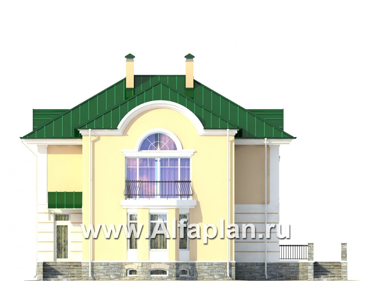 Проекты домов Альфаплан - Особняк в традициях петровского барокко - изображение фасада №3