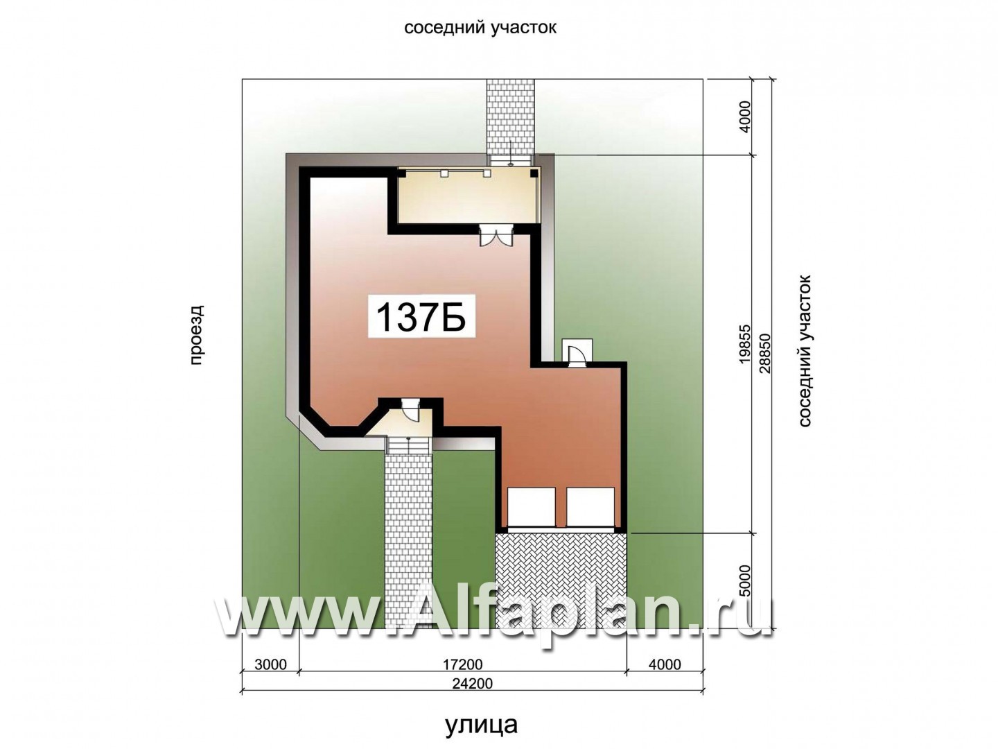 Проекты домов Альфаплан - «Феникс плюс» - коттедж с большим гаражом и цокольным этажом - дополнительное изображение №6