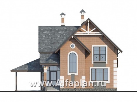 Проекты домов Альфаплан - «Приоритет»-  элегантный коттедж , удобный план дома - превью фасада №1