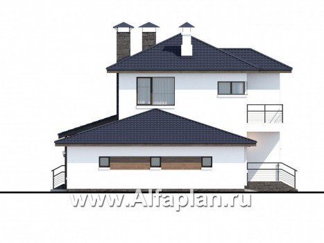 «Мотивация успеха» - проект двухэтажного дома с террасой, с гаражом, в скандинавском стиле - превью фасада дома