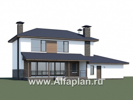 «Мотивация успеха» - проект двухэтажного дома с террасой, с гаражом, в скандинавском стиле - превью дополнительного изображения №1