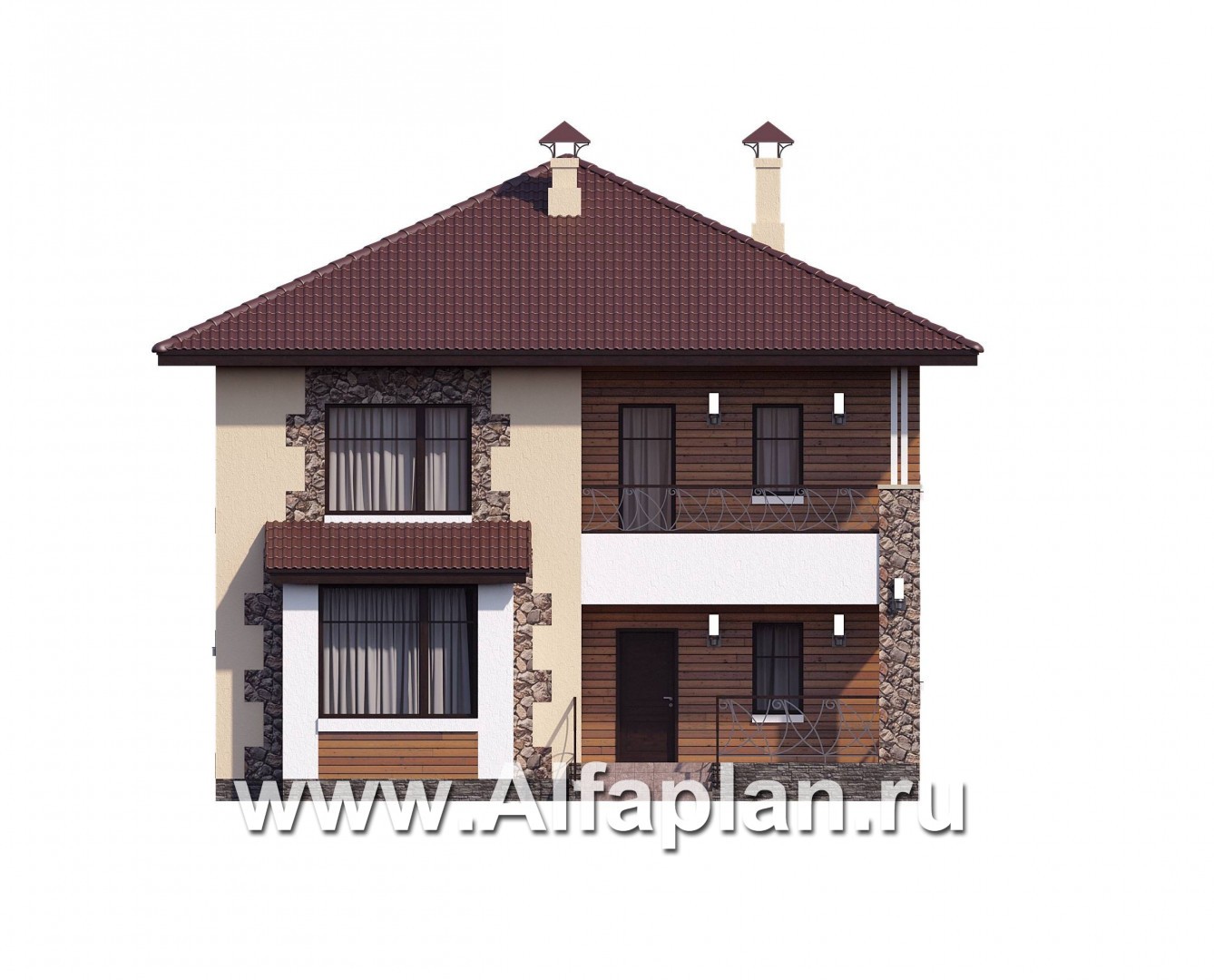 Проекты домов Альфаплан - «Вереск» — компактный и рациональный дом - изображение фасада №1
