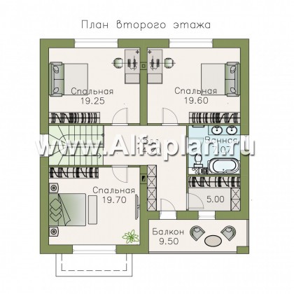 Проекты домов Альфаплан - «Вереск» — компактный и рациональный дом - превью плана проекта №2