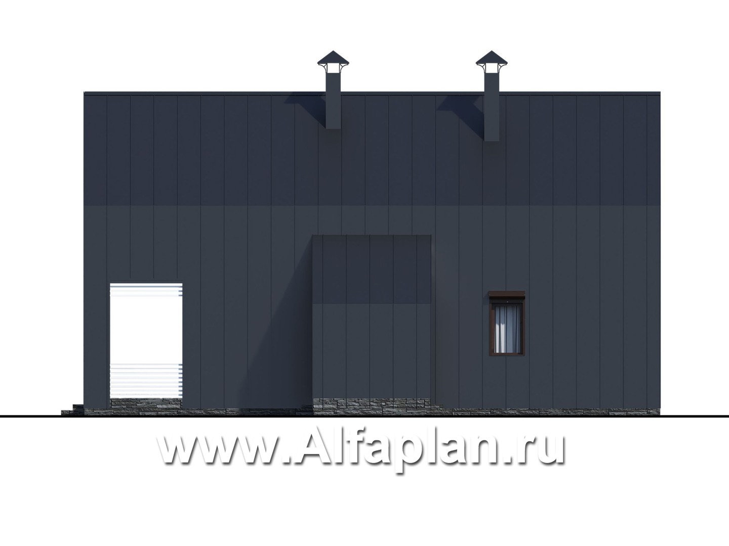 Проекты домов Альфаплан - «Тау» - эксклюзивный коттедж в современном дизайне - изображение фасада №2