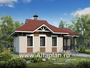 Проекты домов Альфаплан - Проект гостевого кирпичного дома - превью основного изображения