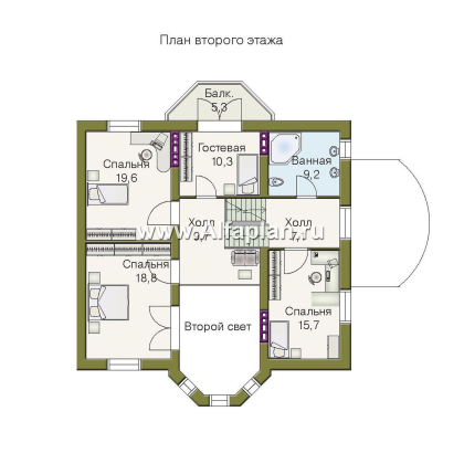 Проекты домов Альфаплан - «Верона» - респектабельный коттедж с гаражом - превью плана проекта №3