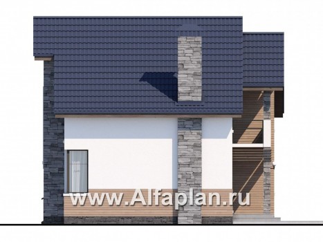 Проекты домов Альфаплан - Кирпичный дом «Валаам» с мансардой - превью фасада №2