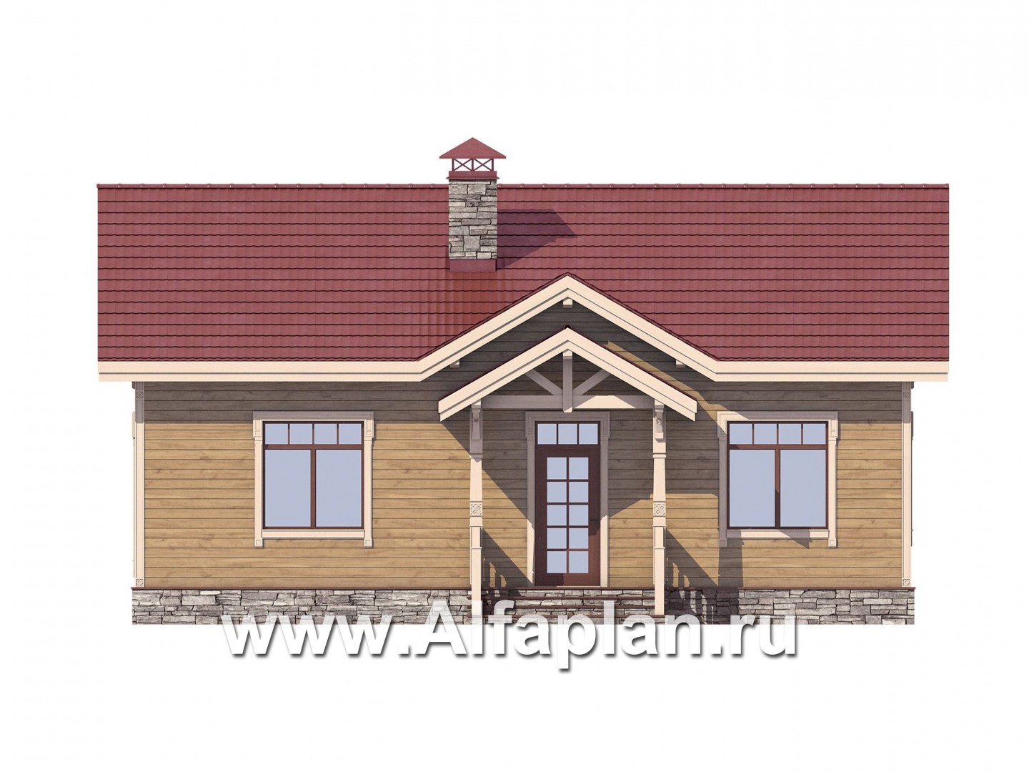 Проекты домов Альфаплан - Простой экономичный дом из газобетона - изображение фасада №1