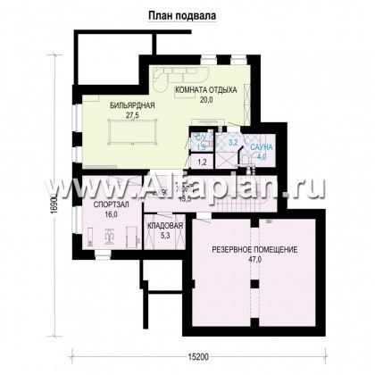 Проекты домов Альфаплан - Двухэтажный коттедж с гаражом на 2 машины - превью плана проекта №1