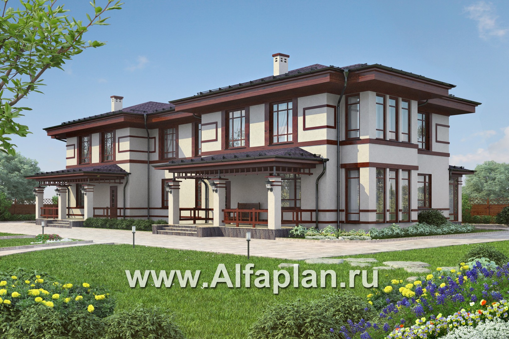 Проекты домов Альфаплан - Дом на две семьи - дополнительное изображение №1