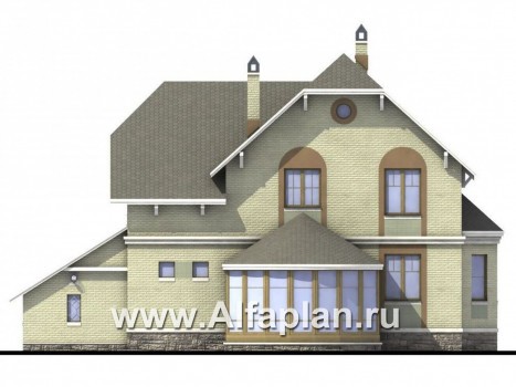 Проекты домов Альфаплан - «Эстрелл» - загородный дом с просторной гостиной - превью фасада №4