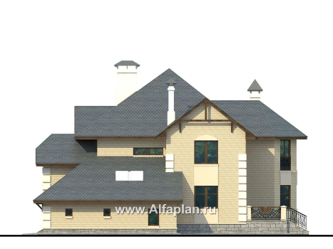 Проекты домов Альфаплан - «Эвридика» - красивый загородный дом с гаражом на две машины - превью фасада №2