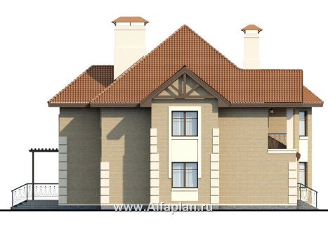 Проекты домов Альфаплан - «Воронцов»- коттедж с комфортной планировкой - превью фасада №3