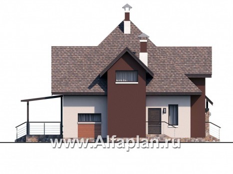 Проекты домов Альфаплан - «Орион» - современный мансардный дом - превью фасада №3
