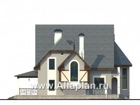 Проекты домов Альфаплан - «Пенаты» - дом с богатой живописной архитектурой - превью фасада №3