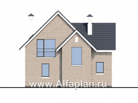 Проекты домов Альфаплан - «Сапфир» - недорогой компактный дом для маленького участка - превью фасада №4