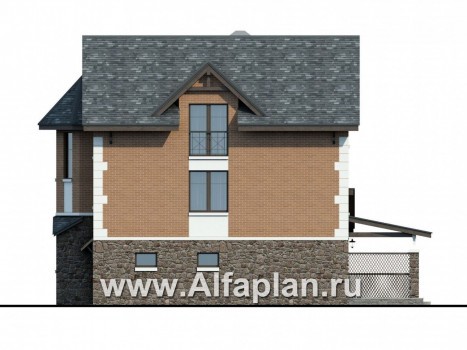 Проекты домов Альфаплан - Компактный и вместительный загородный дом - превью фасада №2