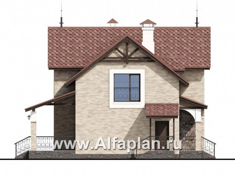 Проекты домов Альфаплан - «Огни залива» - проект дома с открытой планировкой - превью фасада №3