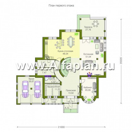 Проекты домов Альфаплан - Вилла «Эдельвейс» - элитный дом в классическом стиле - превью плана проекта №1