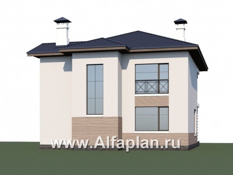 «Знаменка» - проект двухэтажного дома с балконом и с террасой, в современном стиле - превью дополнительного изображения №1